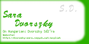 sara dvorszky business card